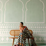 Black & White Checked Saree