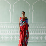 Ruby Floral Saree
