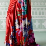 Ruby Floral Saree