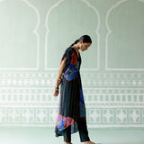 Black Floral Lurex Kaftan Set