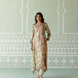Ecru Floral Kurta Set