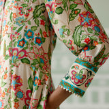 Ecru Floral Kurta Set