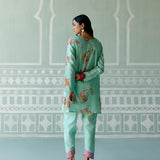 Mint & Fuschia Paisley Kurta Set with Dupatta