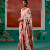 Dusty Pink Floral Saree