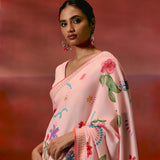 Dusty Pink Floral Saree