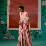 Dusty Pink Floral Saree