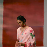 Dusty Pink Floral Saree