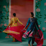 Teal Aztec Anarkali Set