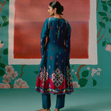Teal Aztec Anarkali Set