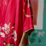 Fuschia Striped Floral Kaftan Set