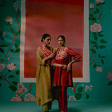 Mustard Tissue Kaftan Set