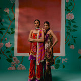 Olive & Purple Paisley Kurta Set