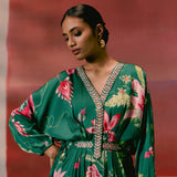 Green Chintz Kaftan Set