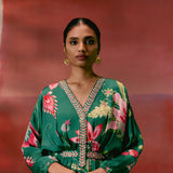 Green Chintz Kaftan Set