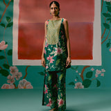 Green Chintz Sleeveless Kurta Set