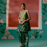 Green Chintz Sleeveless Kurta Set