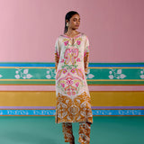 Pink & Mustard Paisley Kurta Set