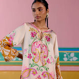 Pink & Mustard Paisley Kurta Set