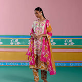 Pink & Mustard Paisley Kurta Set