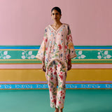 Dusty Pink Floral Kaftan Set