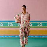 Dusty Pink Floral Kaftan Set