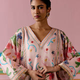 Dusty Pink Floral Kaftan Set