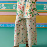 Ecru Floral Sleeveless Kurta Set