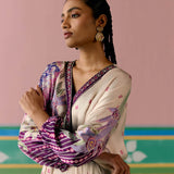 Purple Ikkat Kaftan Set