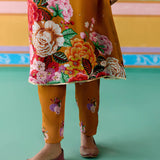 Mustard Floral Kurta Set