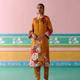 Mustard Floral Kurta Set