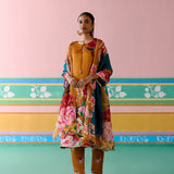 Mustard Floral Kurta Set