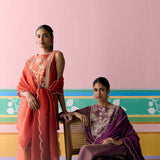 Purple Embroidered Kurta Set