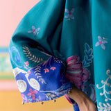 Teal Paisley Kaftan Set